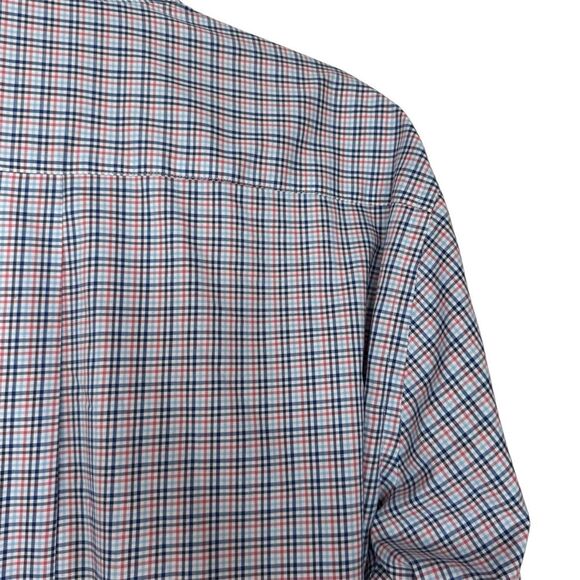 Peter Millar Men’s XL Plaid Button Down Long Sleeve Dress Shirt Blue Red - Picture 4 of 8